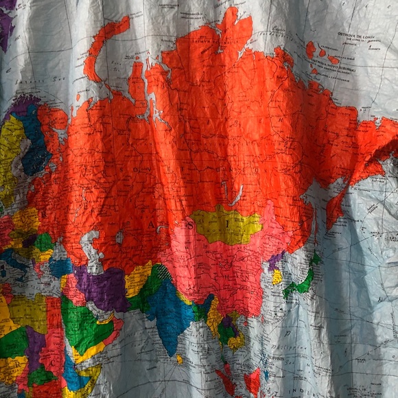 TY-breakers world map windbreaker vintage bomber Jacket 90's - Picture 10 of 12